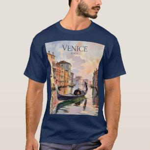 Venezia Gondelrit Aquarel Kanaal Kleurrijk T-shirt
