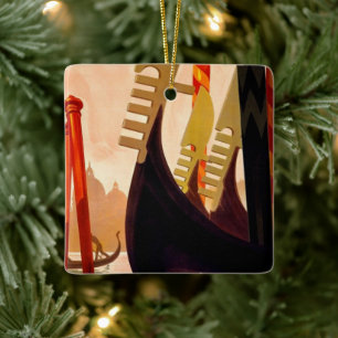 Venezia Gondola Vintage Travel Keramisch Ornament