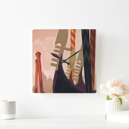  Venezia Gondolas Square Walllock Vierkante Klok (Huis)