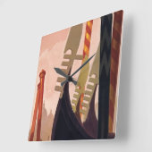 Venezia Gondolas Square Walllock Vierkante Klok (Hoek)