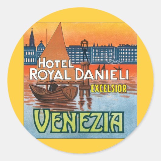 Venezia Hotel Royal Danieli Ronde Sticker (Voorkant)