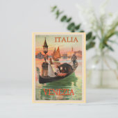 Venezia, Italia vintage travel poster, Briefkaart (Staand voorkant)