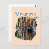 Venezia, Italië: Colorful Canal Briefkaart (Voorkant / Achterkant)