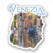 Venezia, Italië: Colorful Canal Sticker (Voorkant)