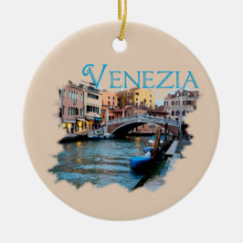Venezia, Italië: langs het kanaal Keramisch Ornament