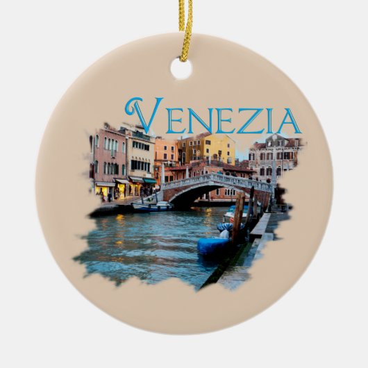 Venezia, Italië: langs het kanaal Keramisch Ornament (Voorkant)