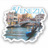 Venezia, Italië: langs het kanaal Sticker (Voorkant)