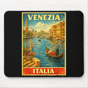 Venezia Italië Vintage Reis Venice Grafische Kunst Muismat
