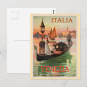 Venezia, Italië vintage reisposter, Briefkaart (Voorkant / Achterkant)