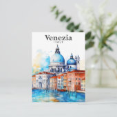 Venezia Italië Waterverf Schilderij Reizen Briefkaart (Staand voorkant)