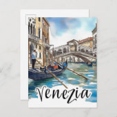 Venezia Italië Waterverf Schilderij Reizen Briefkaart (Voorkant / Achterkant)