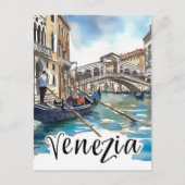 Venezia Italië Waterverf Schilderij Reizen Briefkaart (Voorkant)