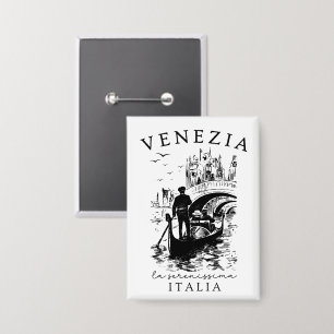 Venezia La Serenissima – Venetië Reis Souvenir Button
