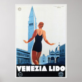 VENEZIA LIDO Italy Holiday Travel  Italiaans Poster