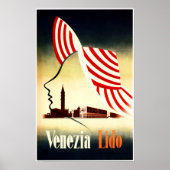 VENEZIA LIDO Venice Italië Reisposter Poster (Voorkant)