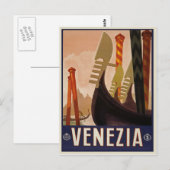 Venezia | Reisposter van Venetië Briefkaart (Voorkant / Achterkant)