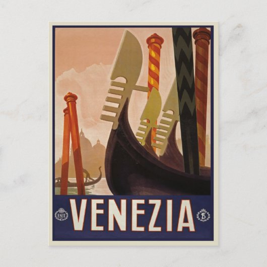 Venezia | Reisposter van Venetië Briefkaart (Voorkant)