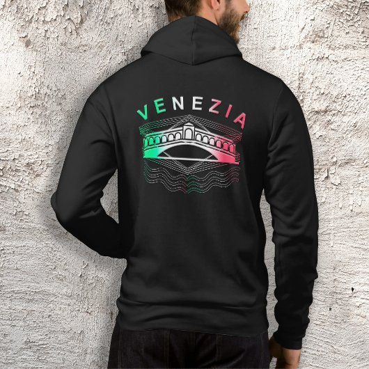 Venezia Rialto Bold Lines Mannen Full Zip Hoodie