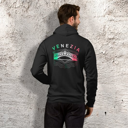 Venezia Rialto Bold Lines Mannen Full Zip Hoodie