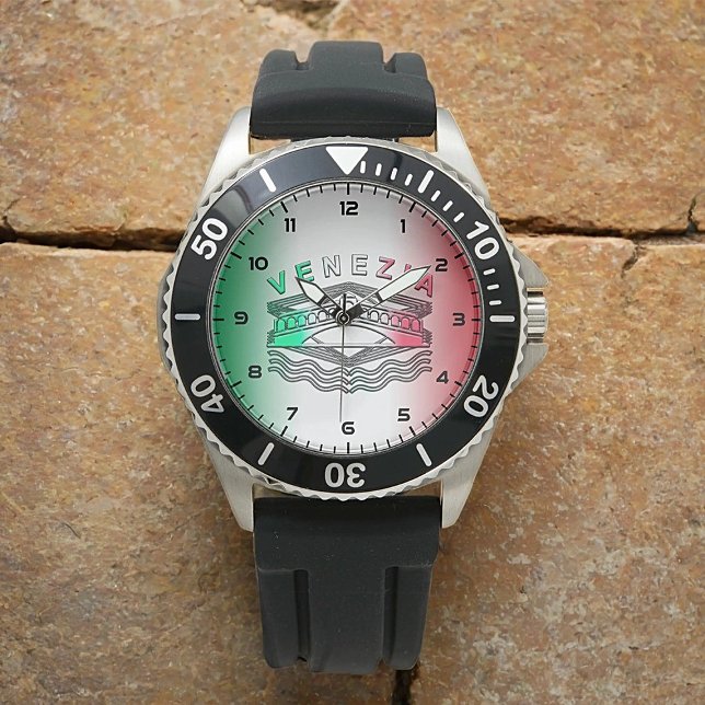Venezia Rialto Bold Lines roestvrij staal rubber Horloge (Creator heeft geüpload)