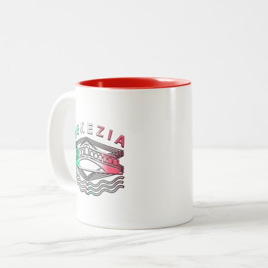 Venezia Rialto Bold Lines Tweekleurige Koffiemok (Voorkant links)