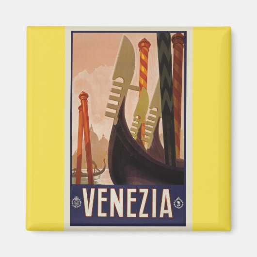 Venezia Venetië Boats Poster Magnet (Voorkant)