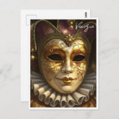 Venezia Venetië Italië Carnaval Mask Briefkaart (Voorkant / Achterkant)