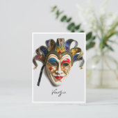 Venezia Venetië Italië Carnaval Mask Briefkaart (Staand voorkant)