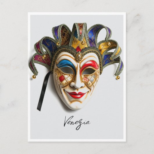 Venezia Venetië Italië Carnaval Mask Briefkaart (Voorkant)