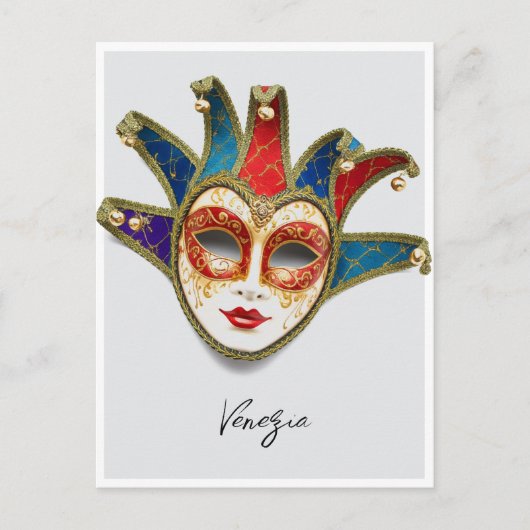 Venezia Venetië Italië Carnaval Mask Briefkaart (Voorkant)