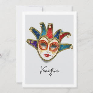 Venezia Venetië Italië Carnaval Mask Feestdagenkaart