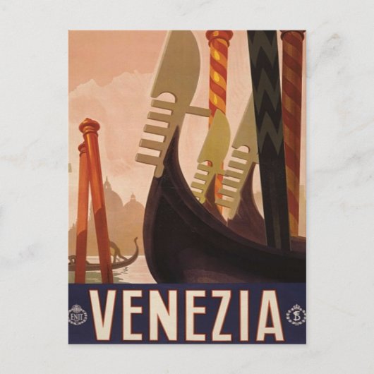 Venezia Venetië Italië Europa Vintage Travel Briefkaart (Voorkant)