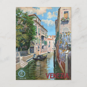 Venezia Venetië Italië, Vintage Travel Poster Briefkaart