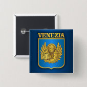 Venezia (Venetië) Vierkante Button 5,1 Cm (Voorkant /achterkant)