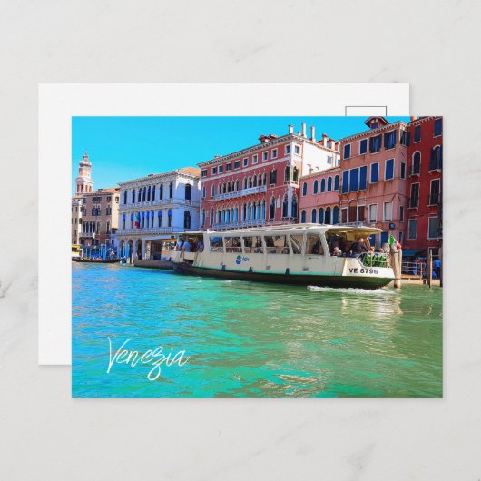 Venezia Venice Grand Canal Water Bus Briefkaart (Voorkant / Achterkant)