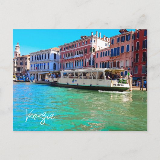 Venezia Venice Grand Canal Water Bus Briefkaart (Voorkant)