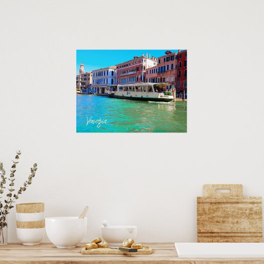 Venezia Venice Grand Canal Water Bus Poster (Keuken)