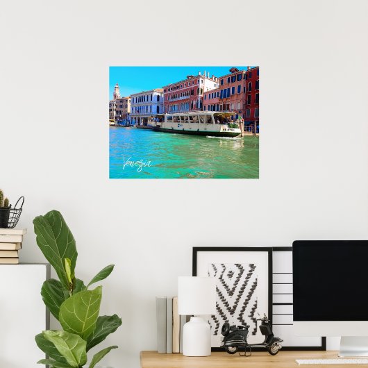 Venezia Venice Grand Canal Water Bus Poster (Thuiskantoor)
