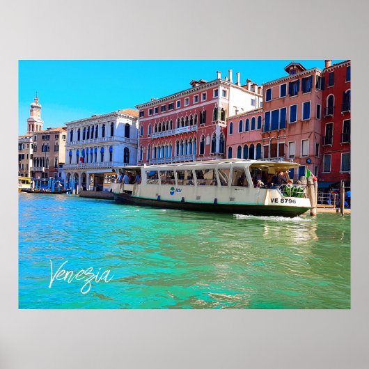 Venezia Venice Grand Canal Water Bus Poster (Voorkant)
