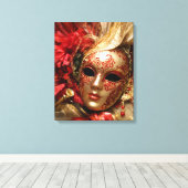 Venezianisch Maskerade Masker Canvas Wand Kunst Afdruk (Insitu (Houten vloer))