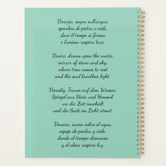 Venezia's Dream Planner (Achterkant)