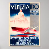 Venezio Lido 1930 Int Motorboot Competition Meet Poster (Voorkant)