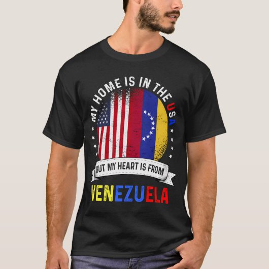 Venezolaans - Amerikaans patriothart komt uit Vene T-shirt (Voorkant)