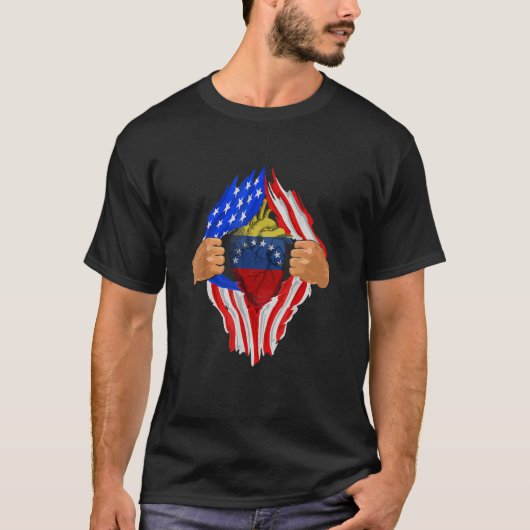 Venezolaans bloed binnen Venezuela - hart van Vene T-shirt (Voorkant)