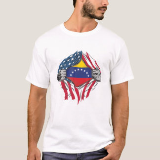 Venezolaans bloed binnen Venezuela vlag Bandera T-shirt