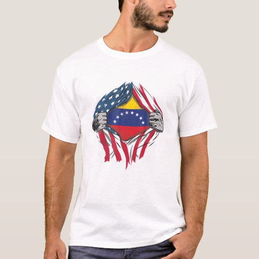 Venezolaans bloed binnen Venezuela vlag Bandera T-shirt (Voorkant)