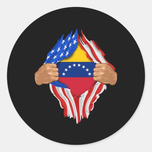 Venezolaans bloed in mij Venezuela vlag Ronde Sticker (Voorkant)