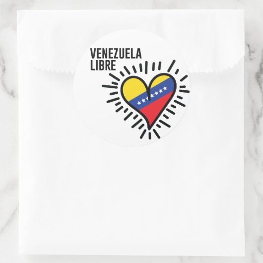 Venezolaans hart ronde sticker (Tas)