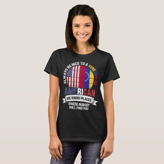 Venezolaanse Amerikaan kent Venezuela vlag T-shirt (Voorkant volledig)