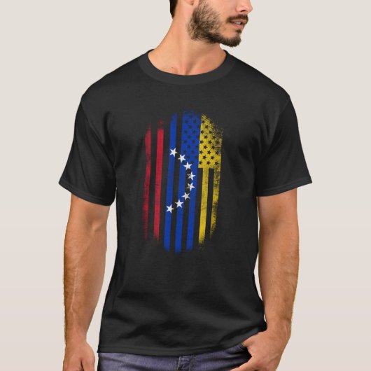 Venezolaanse Amerikaanse    vlag, Venezuela en de  T-shirt (Voorkant)